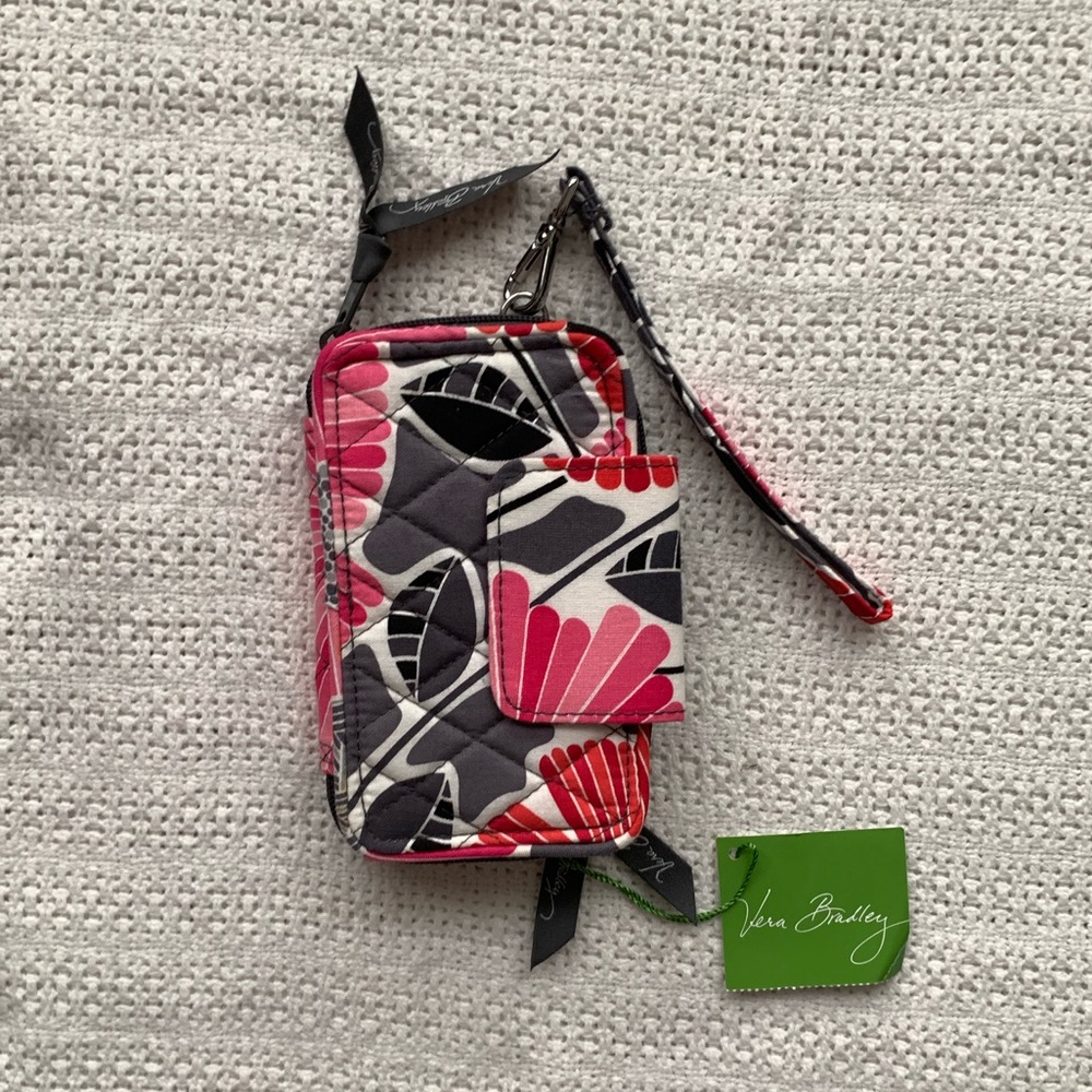 Clutch wrist wallet with phone pocket